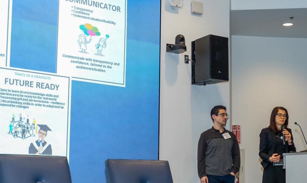 Adrian Gallard and Meryem Yilmaz Soylu during their presentation.