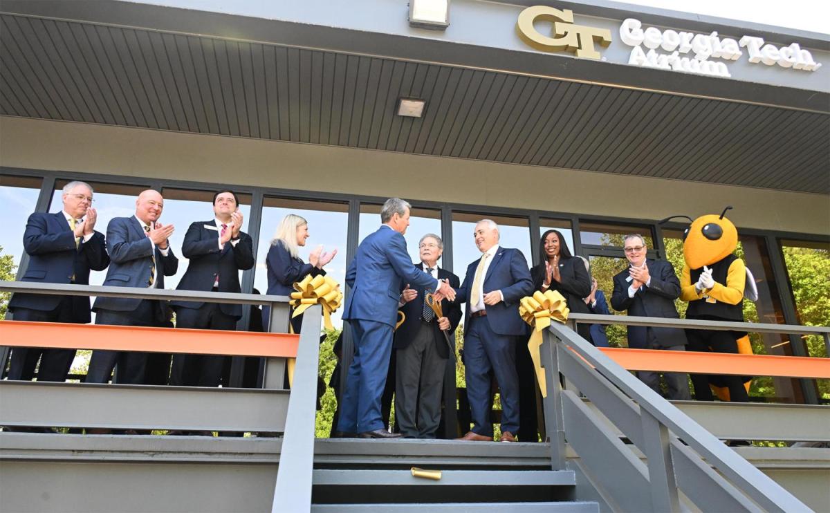 Ribbon cutting ceremony of Georgia Tech Atrium at Peachtree Corners Curiosity Lab.